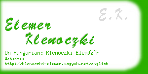 elemer klenoczki business card
